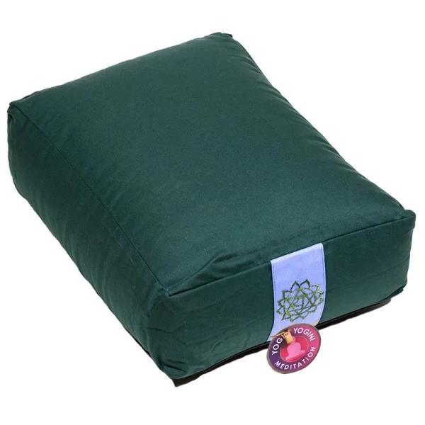 Rectangular Yogi & Yogini meditation cushion - green ➤ www.bokken-shop.de. Yoga cushion ✓ 100% organic cotton. Your meditation specialist shop!