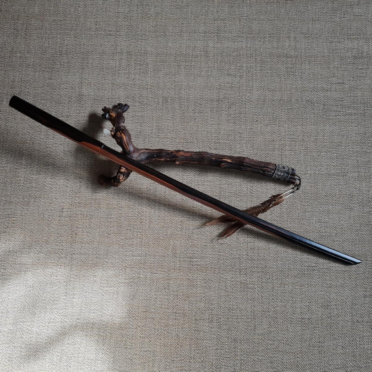 Buy Bokken made of ebony with narrow blade - 110 cm online at ➤ www.bokken-shop.de »Aikido ✓ Iaido ✓ Kendo ✓ Jodo ✔ Itto Ryu Form ✅ Your Budo dealer!