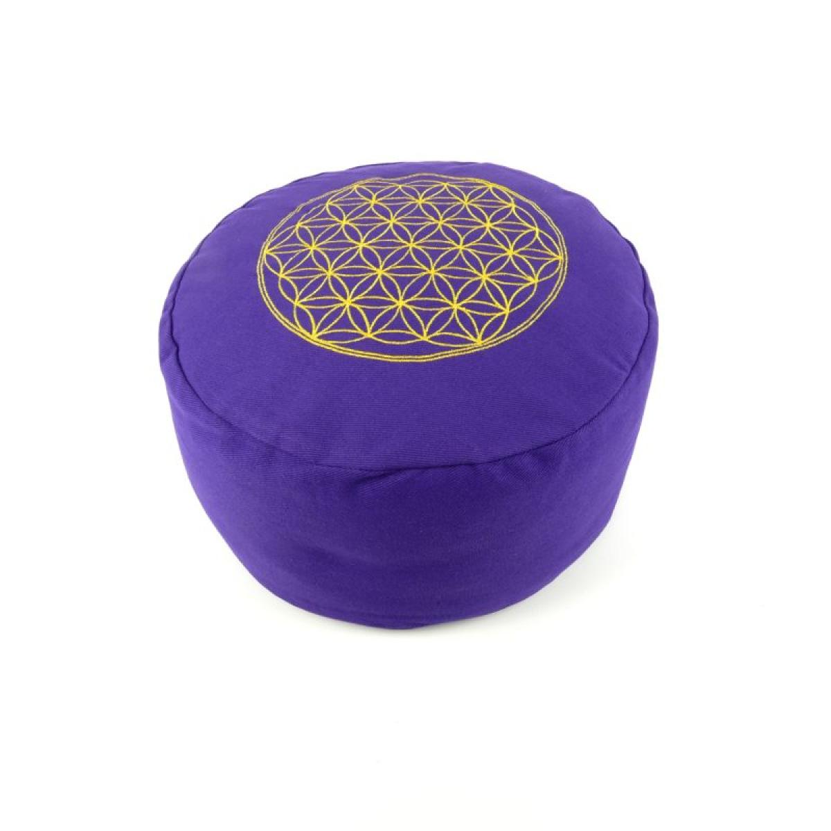 Meditation cushion flower of life - purple ► www.bokken-shop.de ✅ yoga cushion ✔ meditation ✔ flower of life ✔ your meditation specialist!