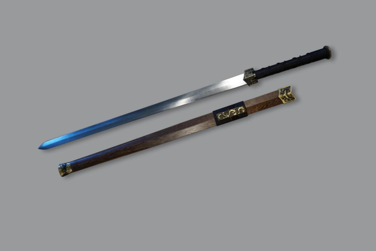 Wudang Tai Chi sword with black winding ➤ www.bokken-shop.de. Suitable for Tai Chi Chuan, Kung Fu, Tai Chi. Your Tai Chi retailer!