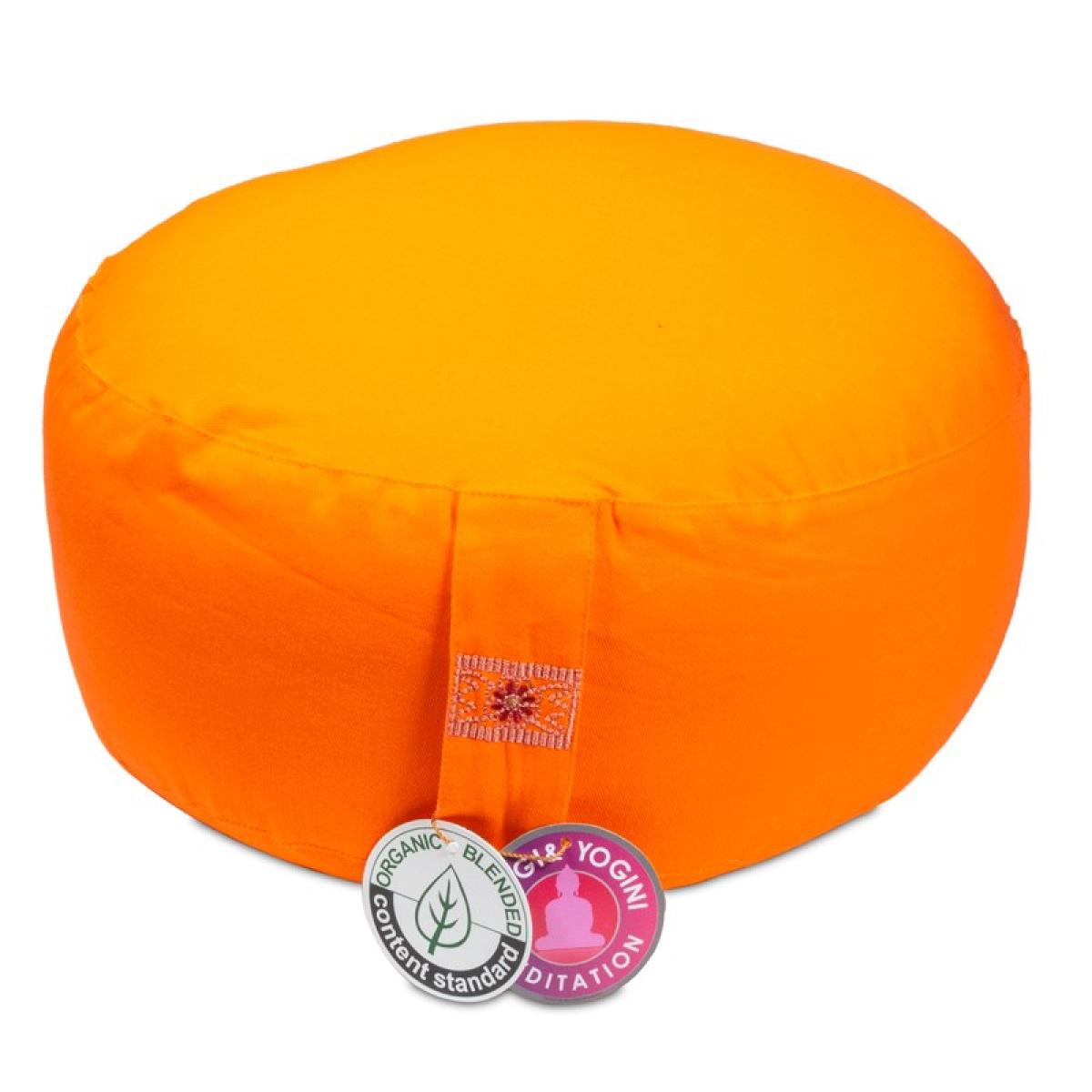 Yogi & Yogini Yoga & Mediation cushion orange ➤ www.bokken-shop.de buy › Yoga cushions ✓ 100% organic cotton. Your meditation specialist shop!