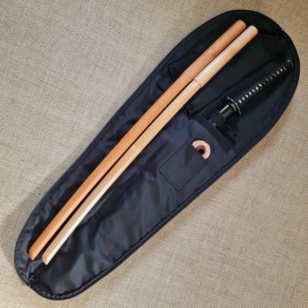 HASU double sword pouch for Bokken & Katana black ➤ www.bokken-shop.de ✅ for Aikido ✓ Hapkido ✓ Ju Jutsu ✓ Iaido ✓ Your Budo dealer!