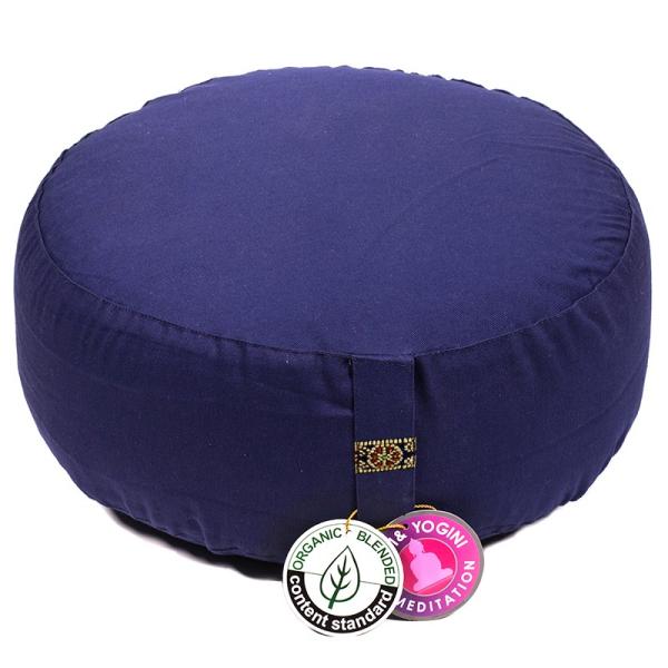 Yogi & Yogini yoga & mediation cushion indigo-blue ➤ www.bokken-shop.de buy › yoga cushions ✓ 100% organic cotton. Your meditation specialist shop!
