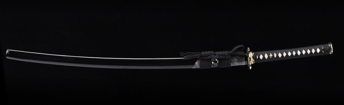 SONDERSTÜCK: Black Lotus Katana von WKC | Handgeschmiedete Damastklingee ➤ www.bokken-shop.de. Passend für Iaido, Bujinkan, Sammler. Dein Budo-Fachhändler!