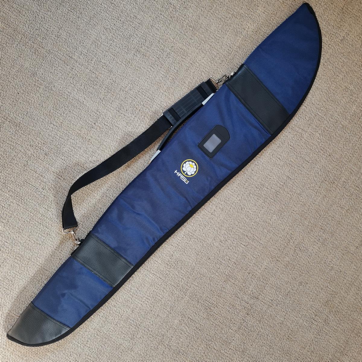 HASU double sword pouch for Bokken & Katana blue ➤ www.bokken-shop.de ✅ for Aikido ✓ Hapkido ✓ Ju Jutsu ✓ Iaido ✓ Your Budo dealer!
