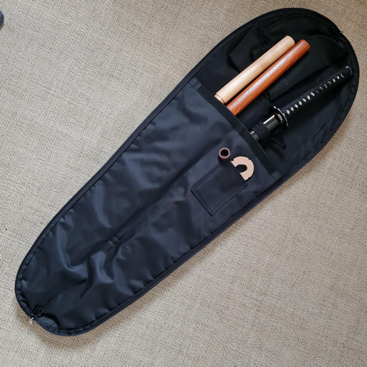 HASU double sword pouch for Bokken & Katana black ➤ www.bokken-shop.de ✅ for Aikido ✓ Hapkido ✓ Ju Jutsu ✓ Iaido ✓ Your Budo dealer!