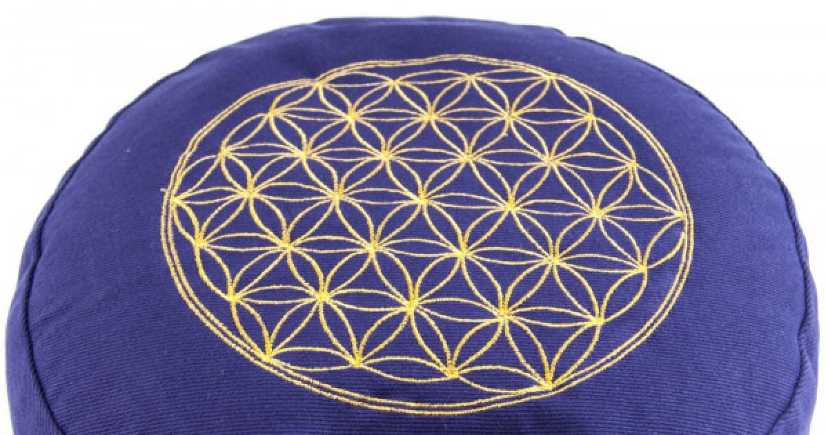 Meditation cushion flower of life - purple ► www.bokken-shop.de ✅ yoga cushion ✔ meditation ✔ flower of life ✔ your meditation specialist!