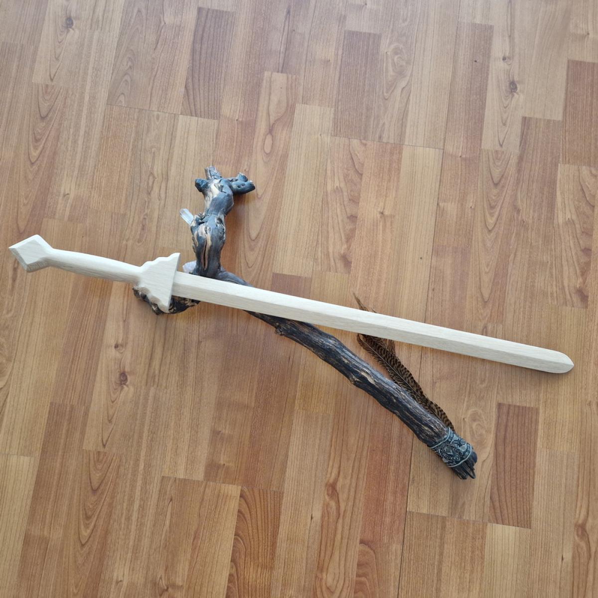 Tai Chi sword made of oak. Blade 65 cm.  Round handle > www.bokken-shop.de. For Tai Chi, Tai Chi Chuan. Your Tai Chi dealer!