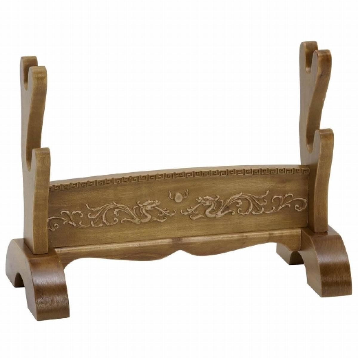 Table stand for 2 swords with dragon motif ➤ www.bokken-shop.de »suitable for Aikdio, Jodo, Bujinkan, Jodo, Ju-Jutsu - your Budo specialist dealer!